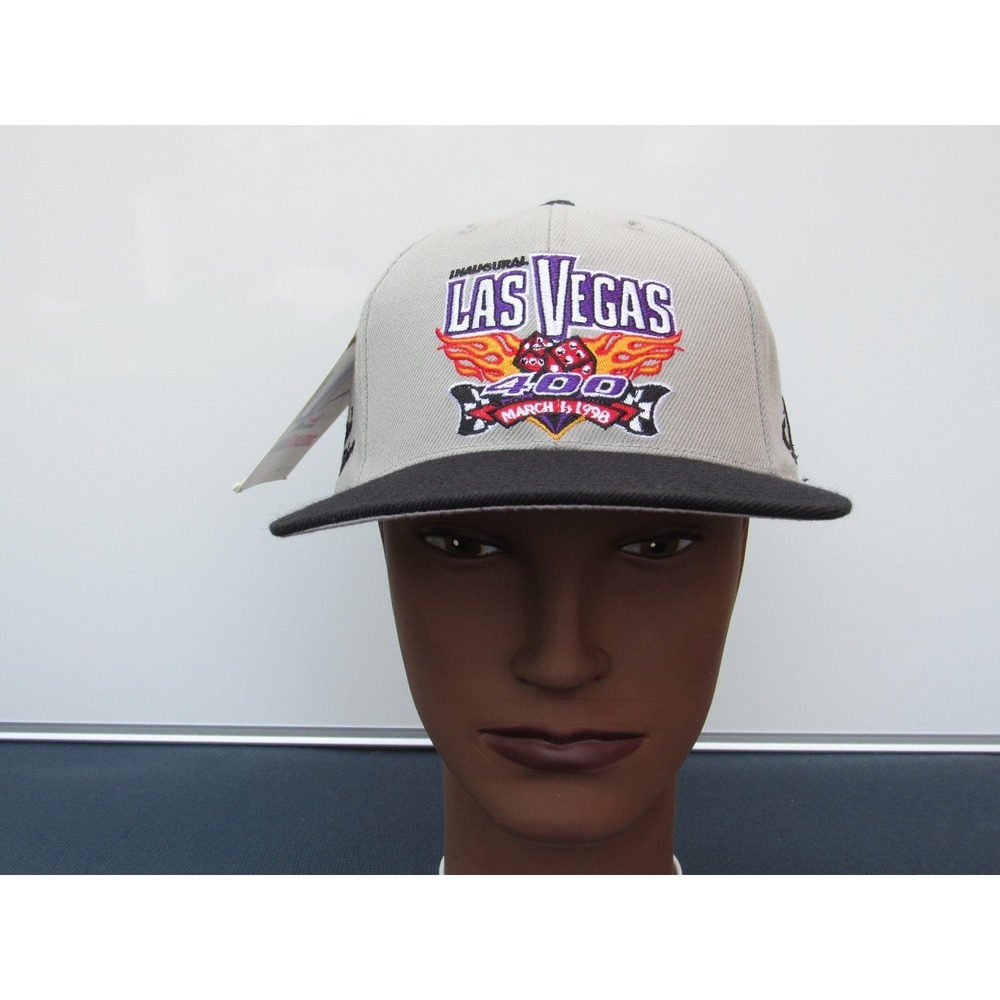Las Vegas 400 Logo Athletic Hat Snapback‎ Men's One Size Silver Black Wool Blend